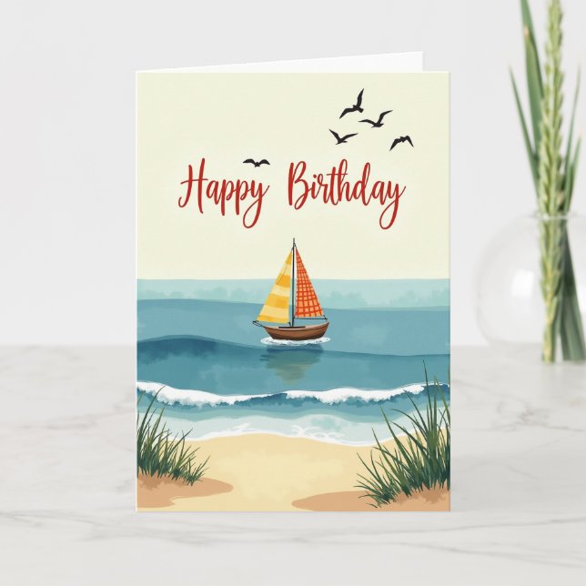 Carte d'anniversaire côtière (Devant)
