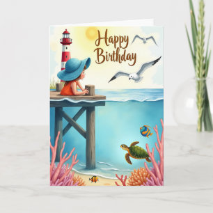 Carte d'anniversaire côtière joyeuse