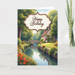 Carte d'anniversaire Cottage Sérénité