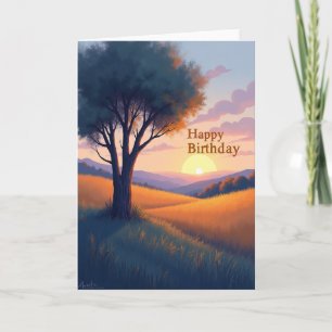 Carte d'anniversaire Coucher de soleil chaud