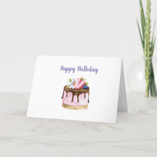 Carte d'anniversaire couleur eau chocolat