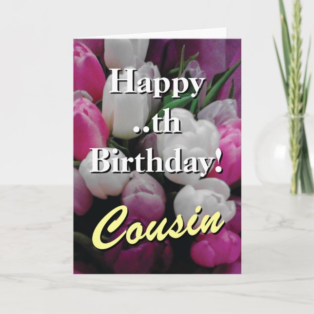 Carte d'anniversaire Cousin | bouquet de fleur de  (Devant)