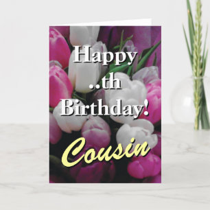 Carte d'anniversaire Cousin   bouquet de fleurs de