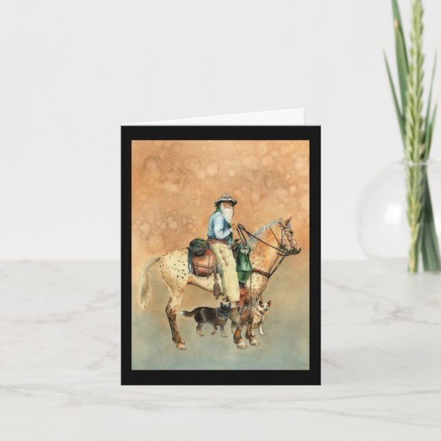 Carte d'anniversaire Cowboy et Appaloosa (Devant)