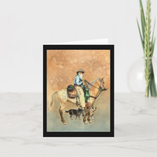 Carte d'anniversaire Cowboy et Appaloosa