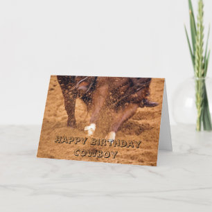 Carte d'anniversaire Cowboy et Horse