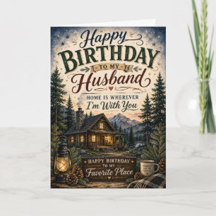 Carte d'anniversaire Cozy Cabin pour mari