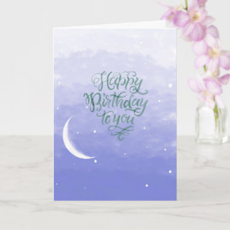 Carte d'anniversaire Crescent Moon and Stars