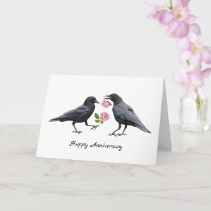 Carte d'anniversaire Crows Roses