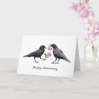 Carte d'anniversaire Crows Roses