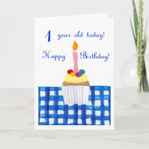 Carte d'anniversaire Cupcake pour 1 an