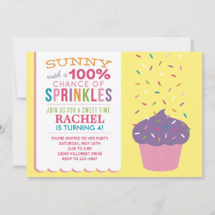 Carte d'anniversaire Cupcake Sprinkles Bright