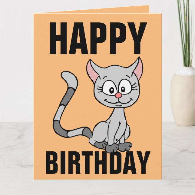 CARTE D'ANNIVERSAIRE CUTE CAT (Devant)