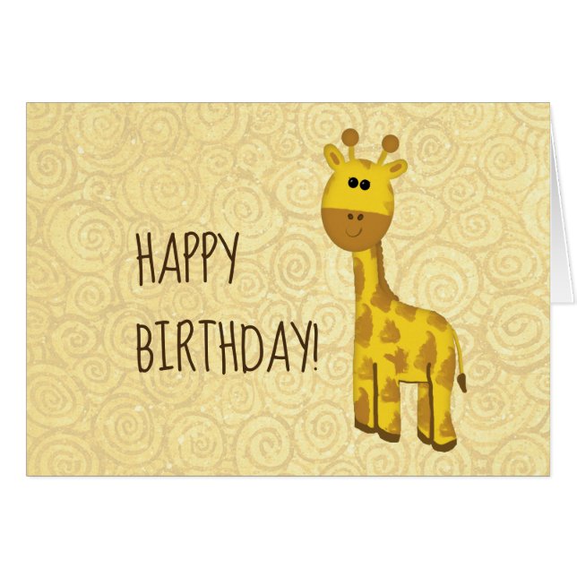 Carte d'anniversaire Cute Giraffe (Devant horizontal)