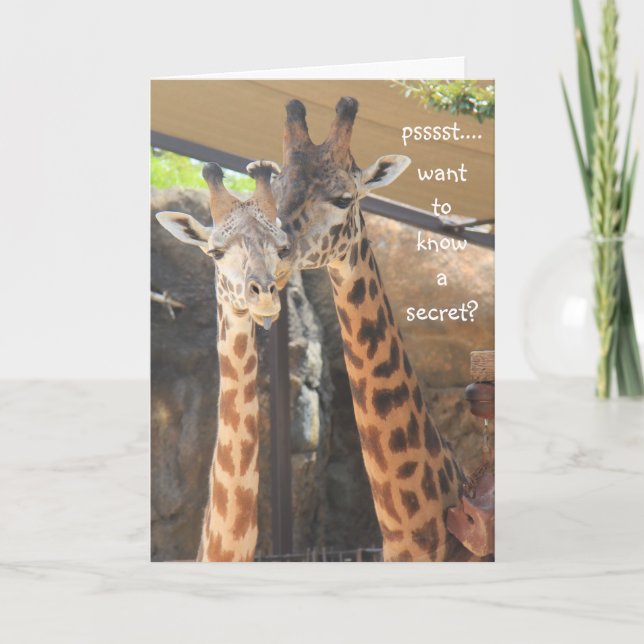 Carte d'anniversaire Cute Giraffe Over the Hill (Devant)