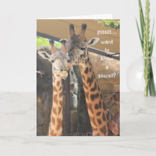 Carte d'anniversaire Cute Giraffe Over the Hill