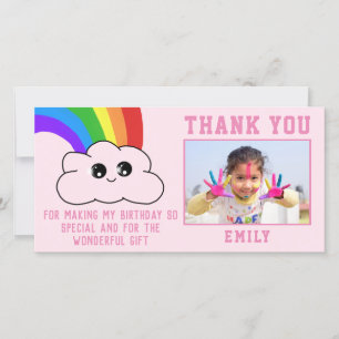 Carte d'anniversaire Cute Kawaii Rainbow Cloud Mer