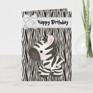 Carte d'anniversaire Cute Zebra & Cupcake (à l'int