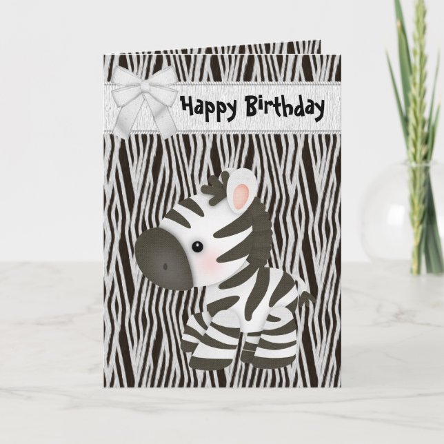 Carte d'anniversaire Cute Zebra & Cupcake (intérie (Devant)