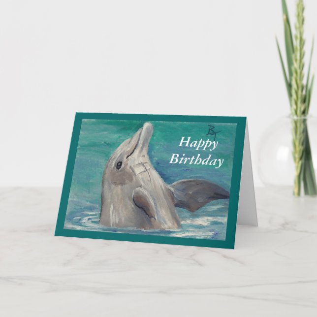 Carte d'anniversaire d'aceo de dauphin (Devant)