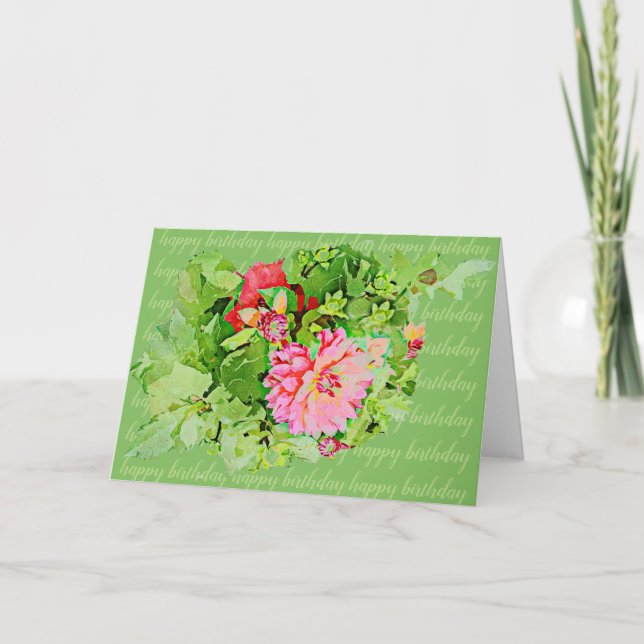 Carte d'anniversaire Dahlia (Devant)