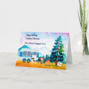 Carte d'anniversaire Dalmatie Camping familial