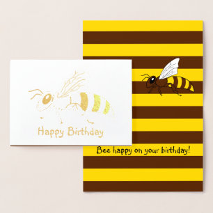 Carte d'anniversaire d'aluminium d'abeille