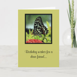 Carte d'anniversaire d'ami de papillon