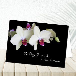 Carte d'anniversaire d'ami  -- Orchidées