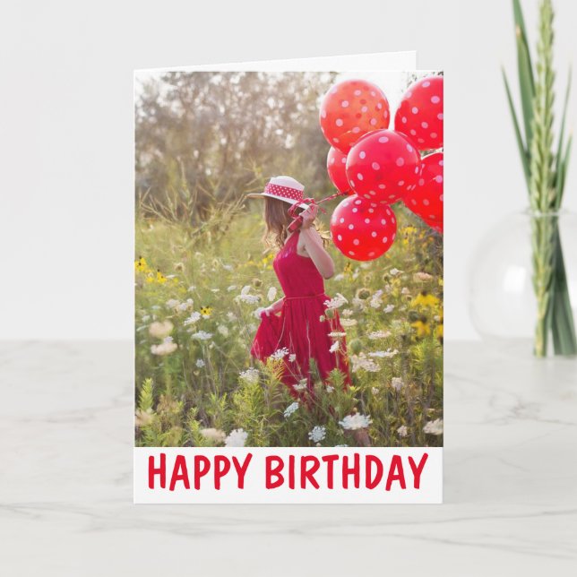 Carte d'anniversaire d'amitié, Dame de la nature e (Devant)