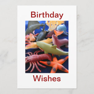 Carte d'anniversaire d'animaux de vie marine