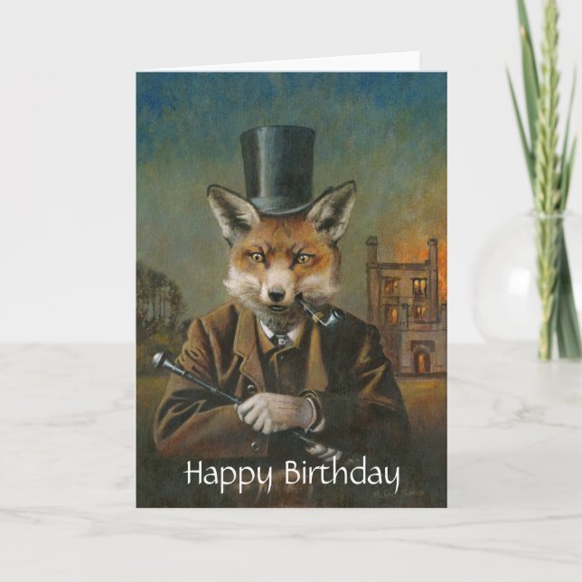 Carte d'anniversaire Dapper Fox (Devant)