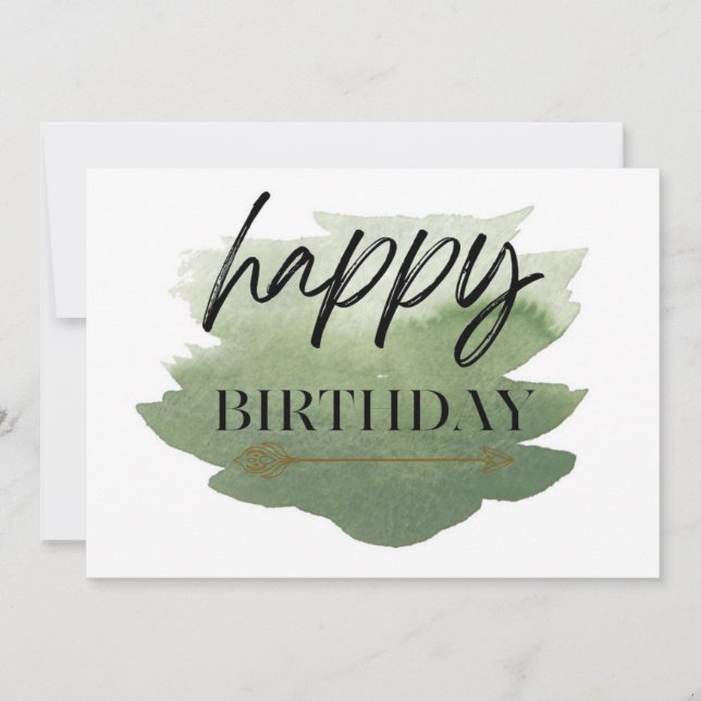 Carte d'anniversaire d'aquarelle (Devant)