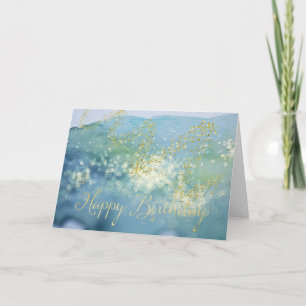Carte d'anniversaire d'Aquarelle bleu brillant