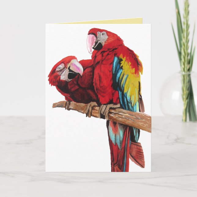 Carte d'anniversaire d'aquarelle rouge clair pour  (Devant)