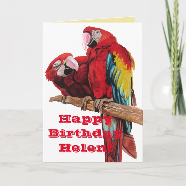 Carte d'anniversaire d'aquarelle rouge clair pour  (Devant)