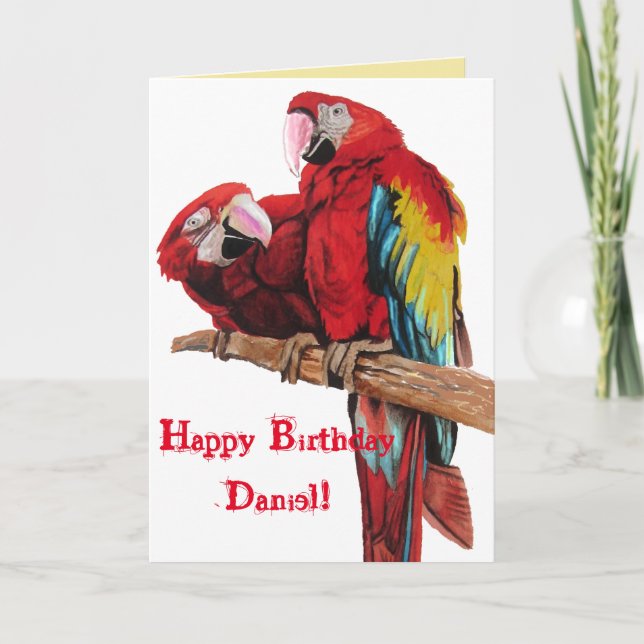 Carte d'anniversaire d'aquarelle rouge clair pour  (Devant)