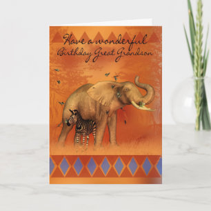 Carte d'anniversaire d'arrière-petit-fils avec