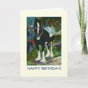 Carte d'anniversaire d'art - Cheval de Shire