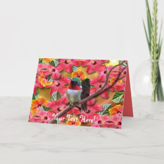 Carte d'anniversaire d'asile de colibri