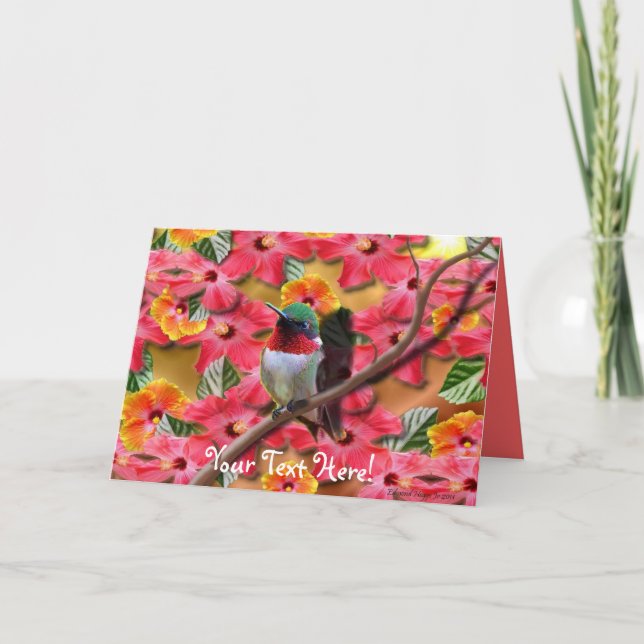 Carte d'anniversaire d'asile de colibri (Devant)