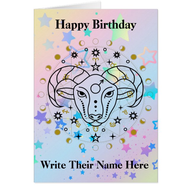 Carte d'anniversaire d'Astrologie de Aries 21 mars (Devant)