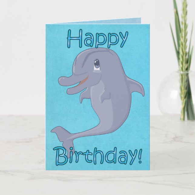 Carte d'anniversaire dauphin (Devant)