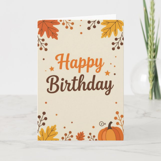 Carte d'anniversaire d'automne, Anniversaire d'aut (Devant)