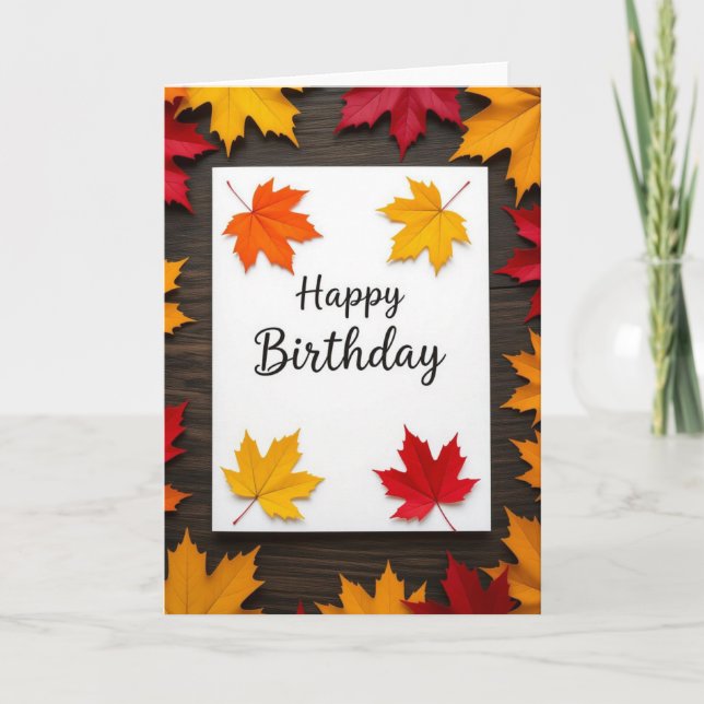 Carte d'anniversaire d'automne, Anniversaire d'aut (Devant)