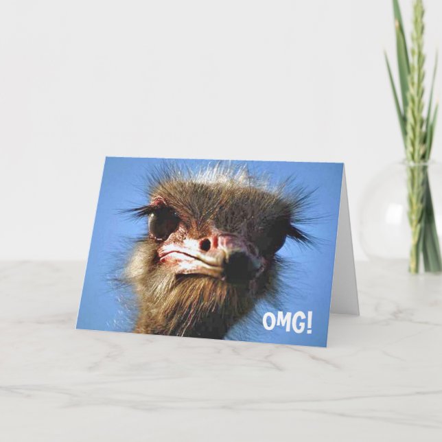 Carte d'anniversaire d'autruche (Devant)