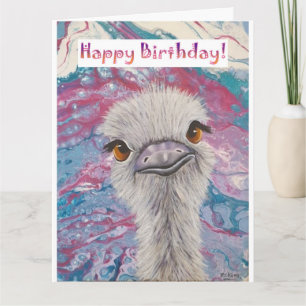 Carte d'anniversaire d'autruche
