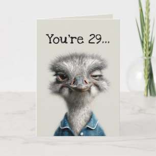 Carte d'anniversaire d'autruche sceptique