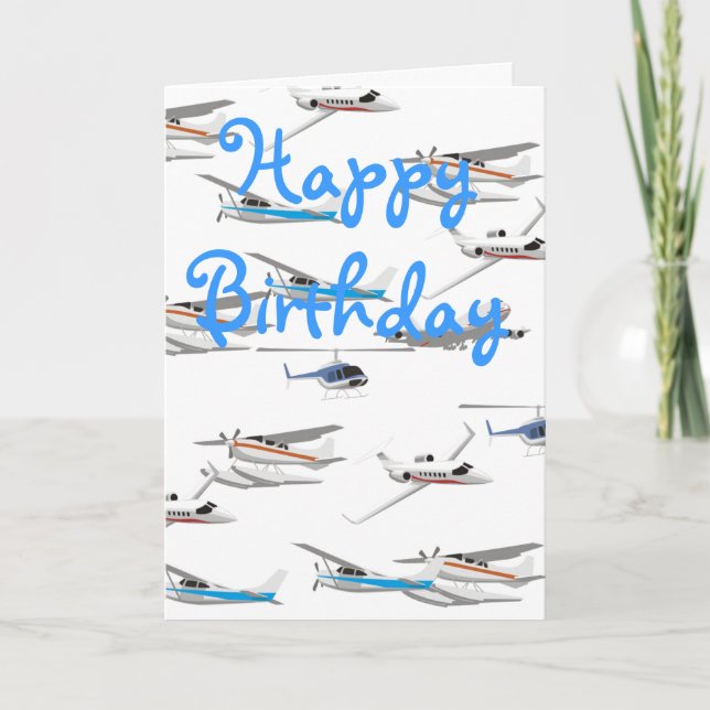 Carte d'anniversaire d'avion (Devant)
