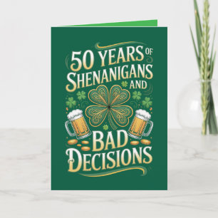Carte d'anniversaire de 50 ans pour la Saint-Patri